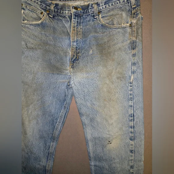 Vintage Carhartt Distressed Sun Faded Dirty Denim Jeans 34x30 - Picture 6 of 9